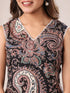 Black Pure Cotton Paisley Printed Straight Kurta Pant Set